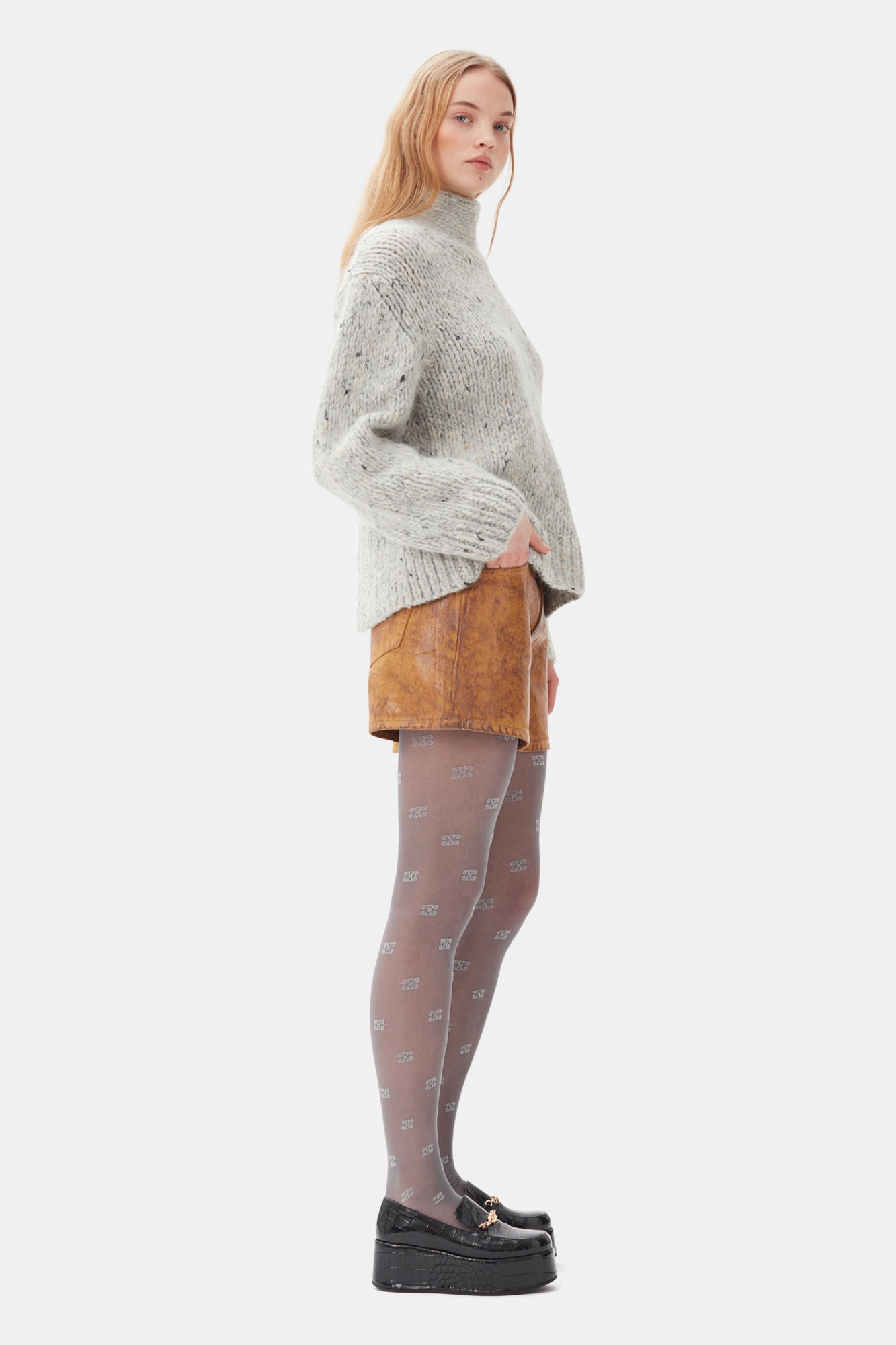 Chunky Marled Handknit Open Back Pullover | Paloma Melange