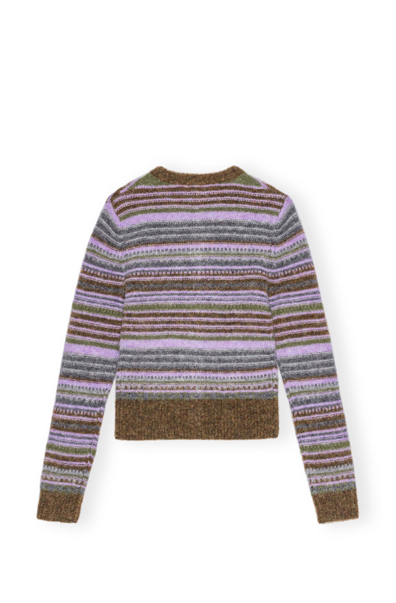 Soft Wool Stripe Cardigan | Military Olive