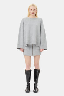 Sparkle Doubleface O-Neck | Silver