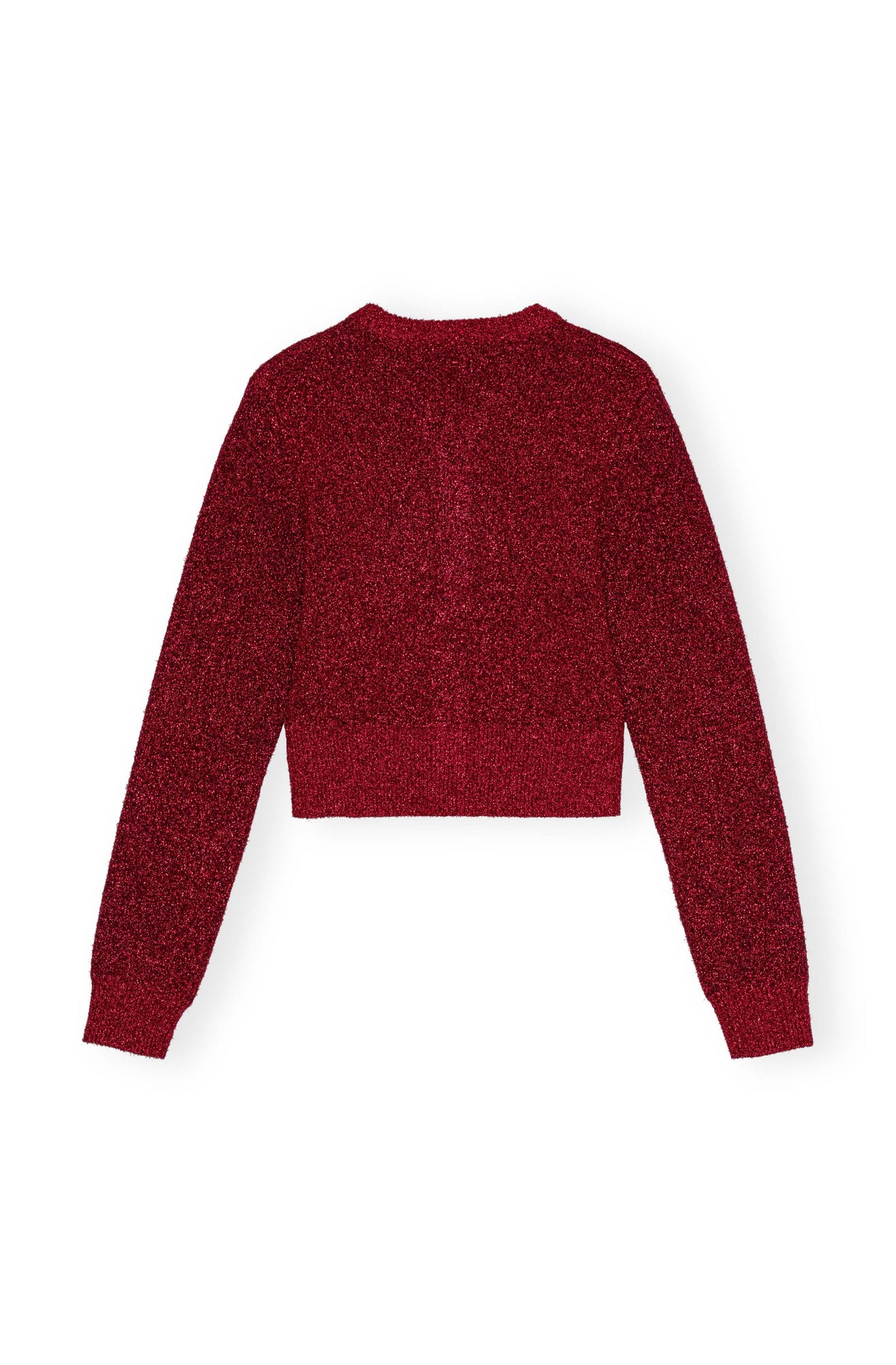 Sparkle Doubleface Short Cardigan | Racing Red