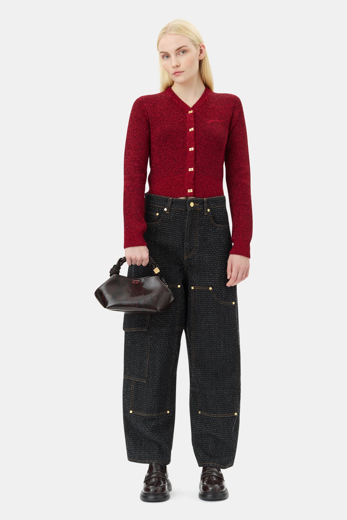 Sparkle Short Cardigan | Racing Red