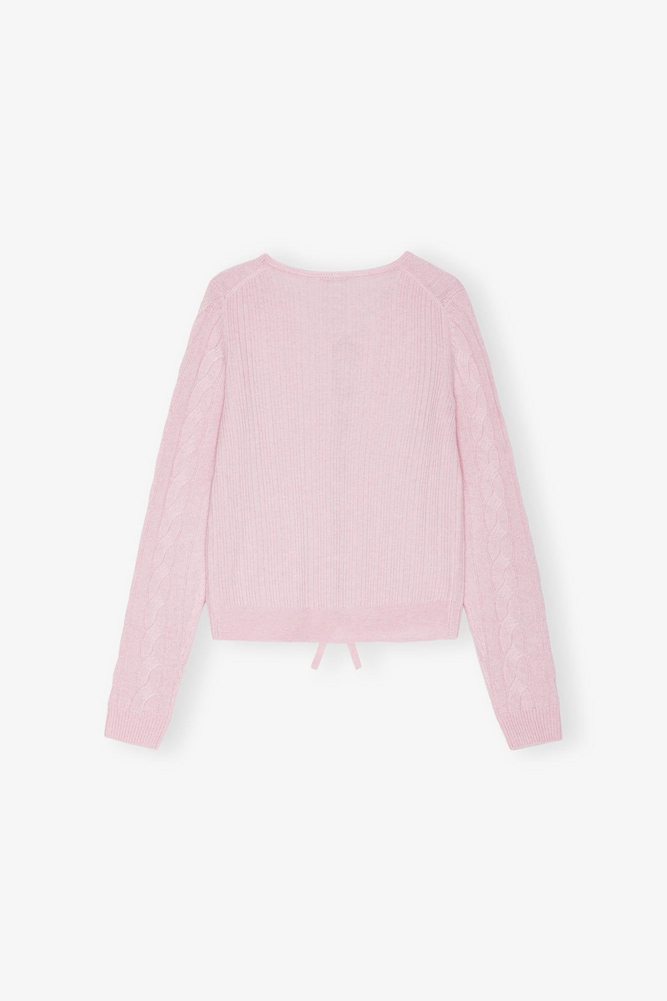 Cashmere Mix Tie String Cardigan | Mauve Chalk
