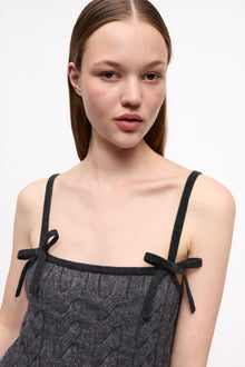 Cable Knit Strap Top | Phantom