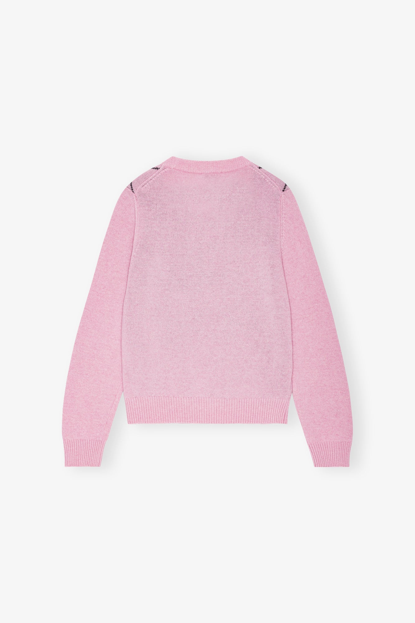 Graphic Wool Mix Bow Crewneck | Mauve Chalk