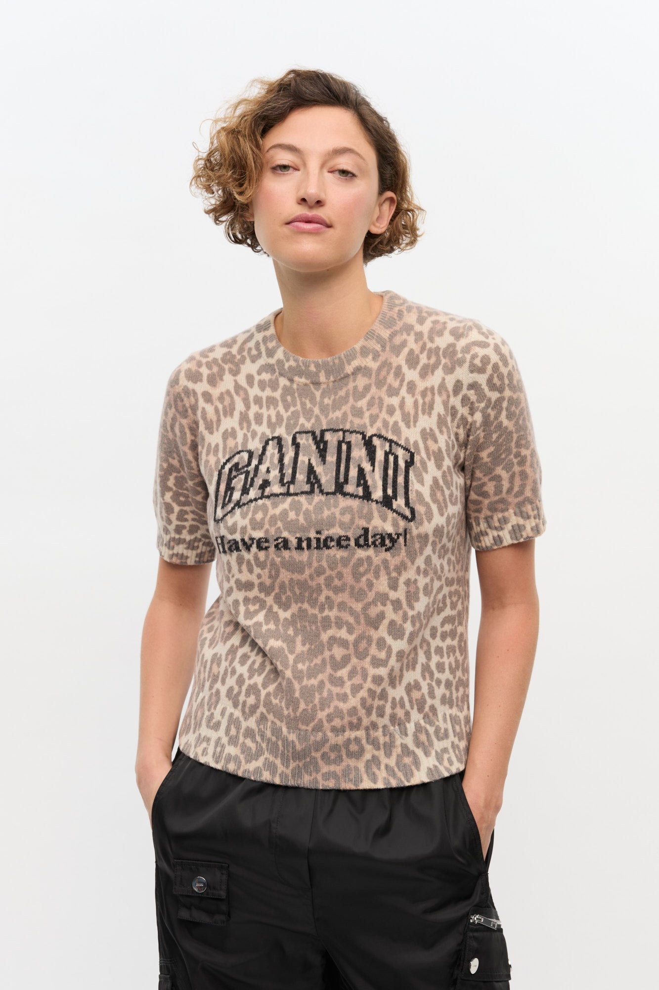 Wool Mix T-Shirt | Leopard