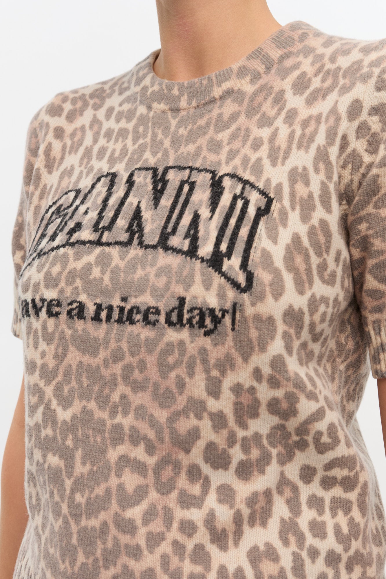Wool Mix T-Shirt | Leopard