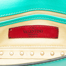 Valentino | Pre-Owned Nappa Rockstud Bangle Clutch | Blue/Turquoise