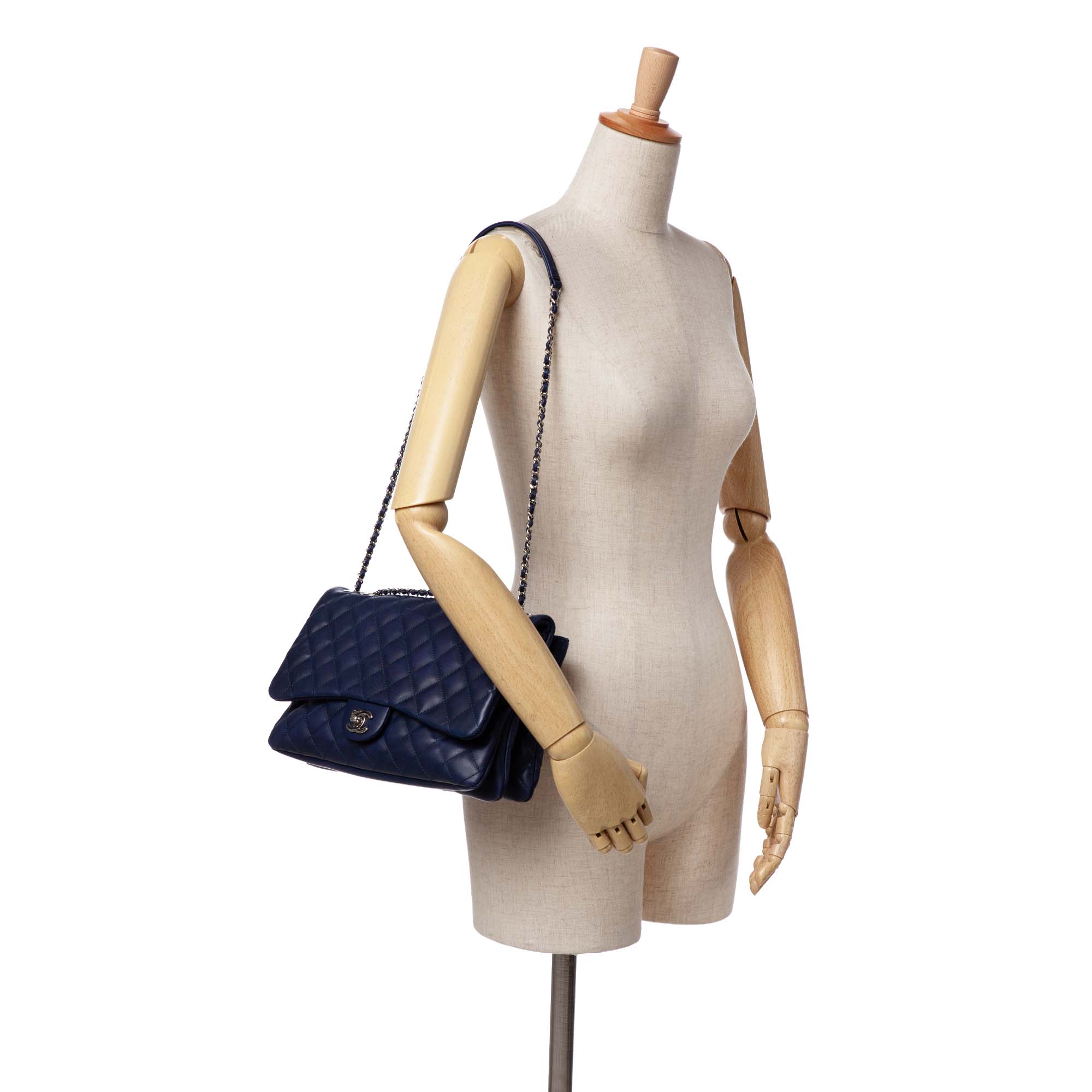 Chanel | Pre-Owned Jumbo Quilted Calfskin Tender Touch Flap | Blue/Midnight Blue