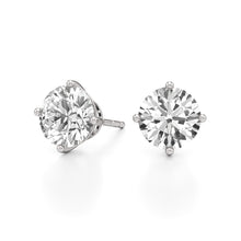 Womens | Stud Earrings | 14K White Gold | 6 CTW Round Cut Lab Grown Diamond | G-VS