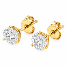 Womens | Martini Stud Earrings | 14K Yellow Gold | 1 CTW Round Cut Lab Grown Diamond | F-VS