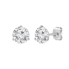 Womens | Martini Stud Earrings | 14K White Gold | 4 CTW Round Cut Lab Grown Diamond | F-VS