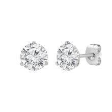 Womens | Martini Stud Earrings | 14K White Gold | 5 CTW Round Cut Lab Grown Diamond | F-VS