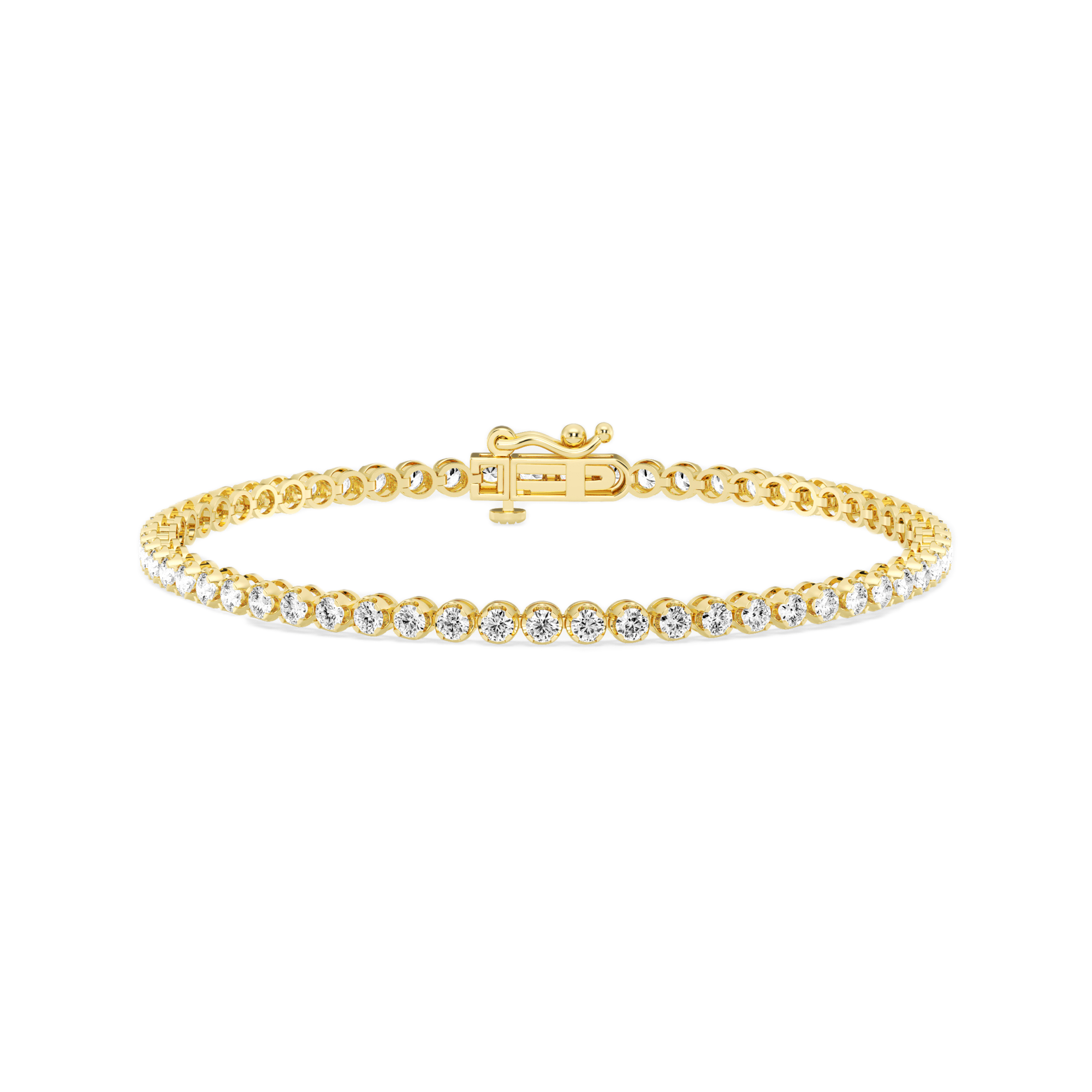 Womens | Tennis Bracelet - II | 14K Yellow Gold | 3 CTW Round Cut Lab Grown Diamond | F-VS2