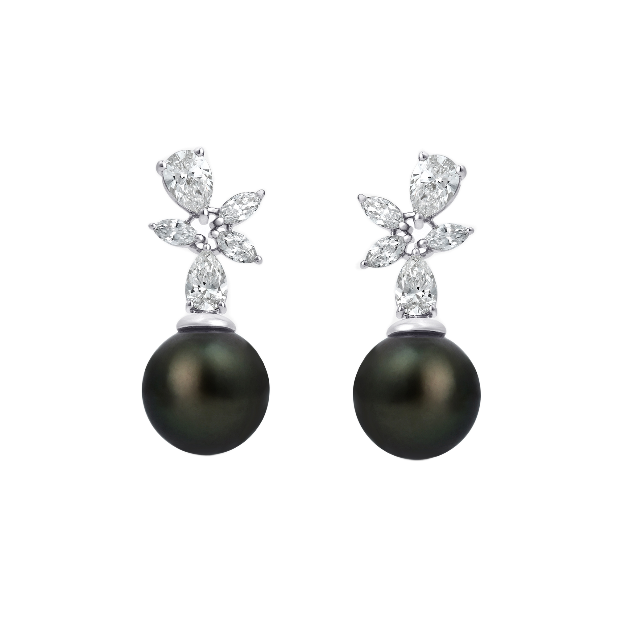 Womens | Drop Earrings | 14K White Gold | 2 CTW Pear Cut Lab Grown Diamond | F-VS