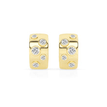 Womens | Hoop Earrings - I | 14K Gold Plated over Silver | 1 CTW Round Cut Lab Grown Diamond | F-VS