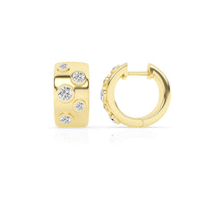 Womens | Hoop Earrings - I | 14K Gold Plated over Silver | 1 CTW Round Cut Lab Grown Diamond | F-VS