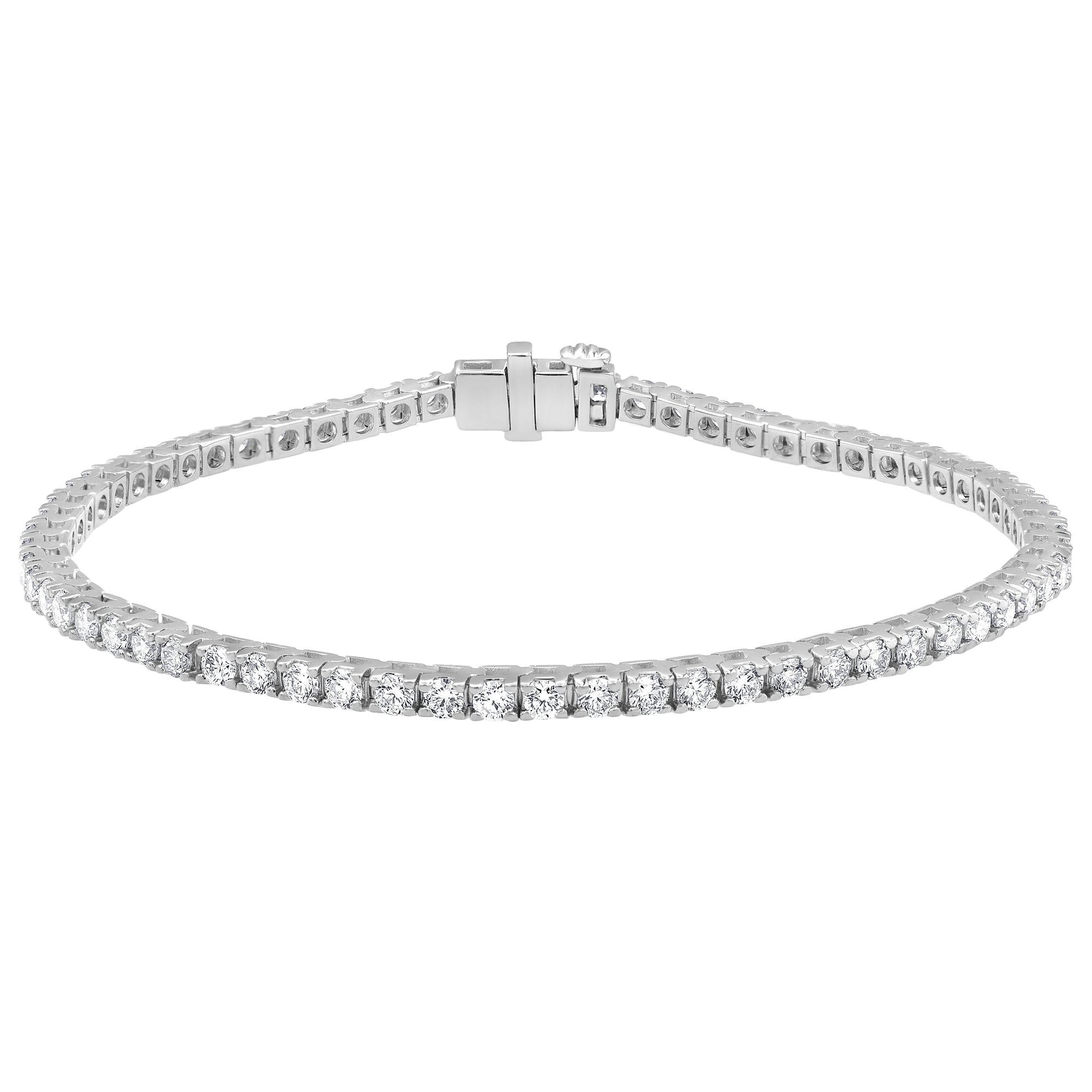 Womens | Tennis Bracelet - II | 14K White Gold | 5 CTW Round Cut Lab Grown Diamond | F-VS
