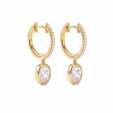 Womens | Dangle Drop Earrings | 14K Yellow Gold | 1.25 CTW Oval Cut Lab Grown Diamond | F-VS