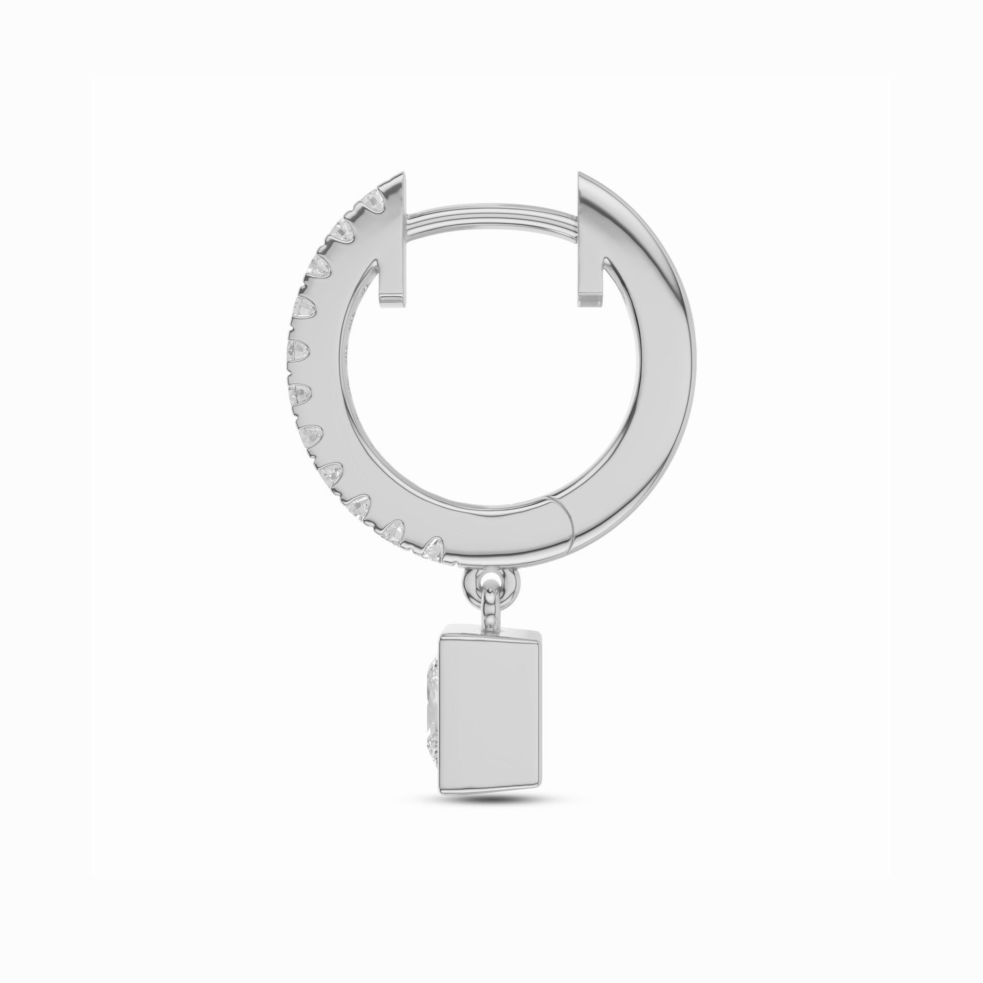 Womens | Dangle Drop Earrings | 14K White Gold | 1 CTW Princess Cut Lab Grown Diamond | F-VS