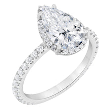 Womens | Side Stone Solitaire Engagement Ring | 14K White Gold | 2.50 CTW Pear Cut Lab Grown Diamond | G-VS
