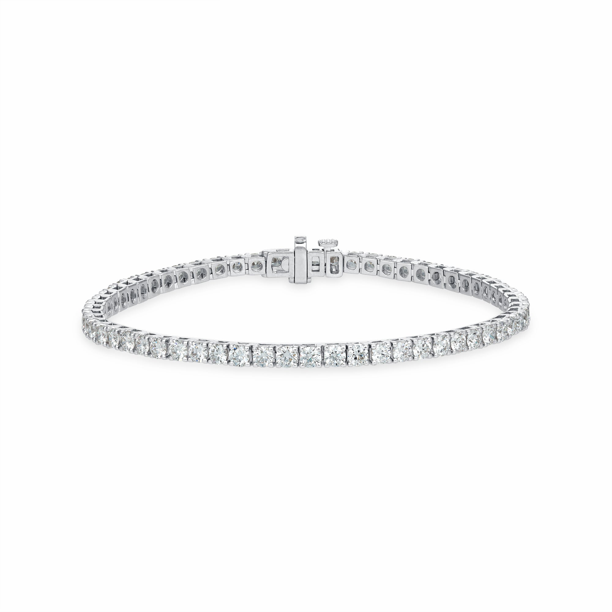 Womens | Tennis Bracelet - III | 14K White Gold | 5 CTW Round Cut Lab Grown Diamond | G-SI