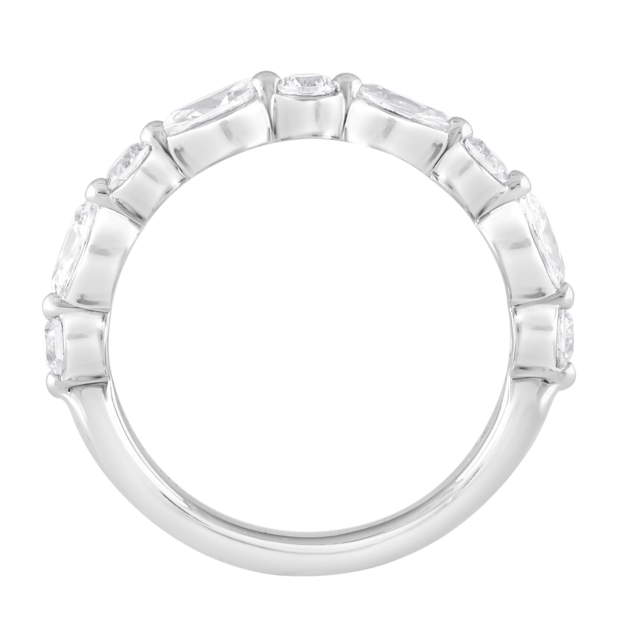 Womens | Wedding Band | 14K White Gold | 1 CTW Marquise Cut Lab Grown Diamond | F-VS
