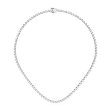 Womens | Tennis Necklace | 10K White Gold | 10.25 CTW Round Cut Lab Grown Diamond | G-SI