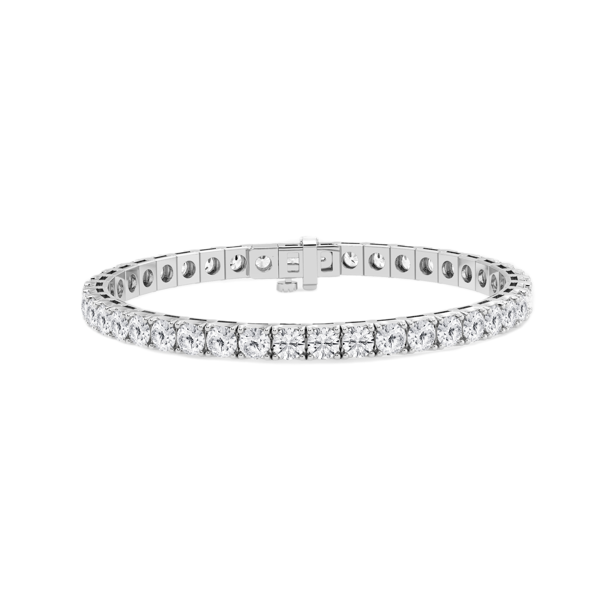 Womens | Tennis Bracelet | 14K White Gold | 14 CTW Round Cut Lab Grown Diamond | F-VS2