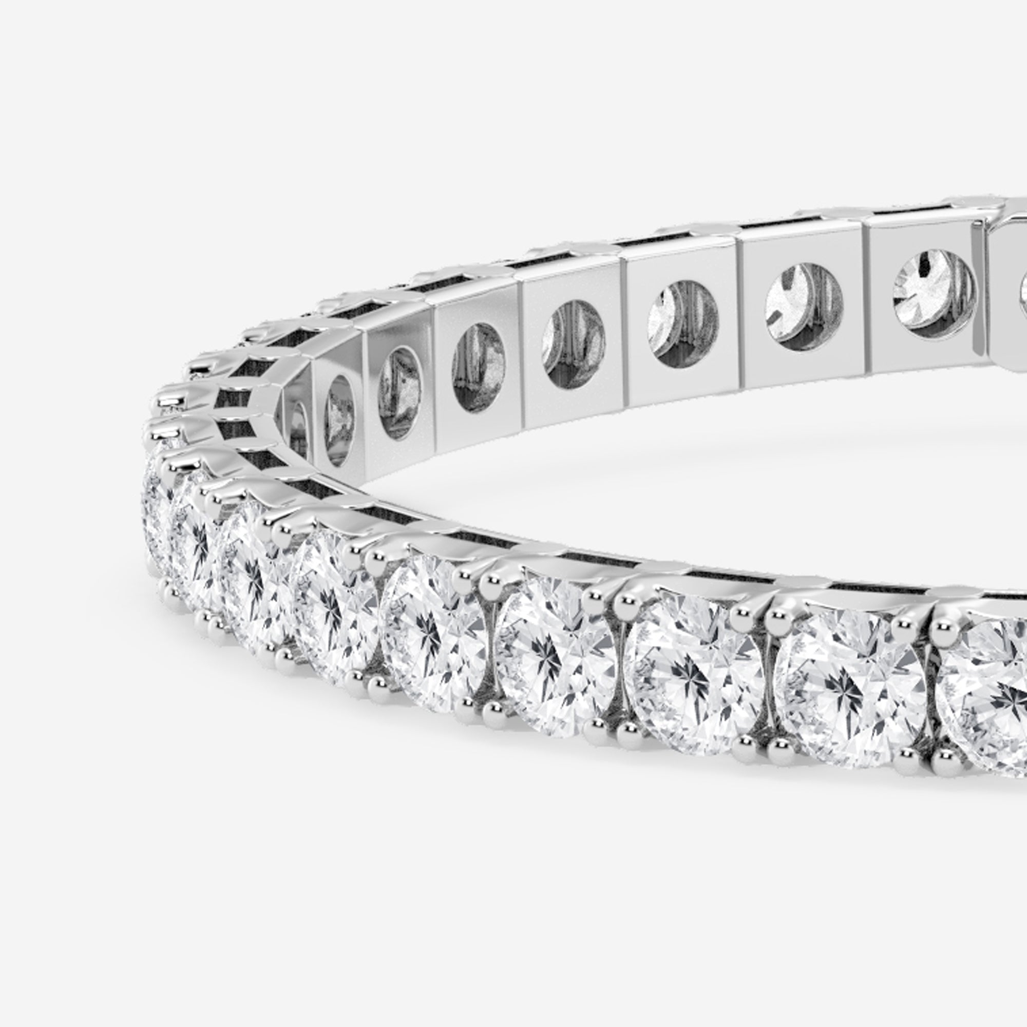 Womens | Tennis Bracelet | 14K White Gold | 14 CTW Round Cut Lab Grown Diamond | F-VS2