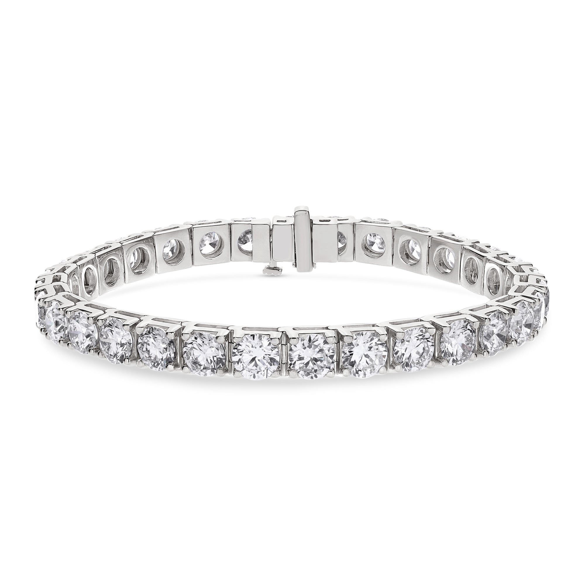 Womens | Tennis Bracelet | 14K White Gold | 20 CTW Round Cut Lab Grown Diamond | G-SI