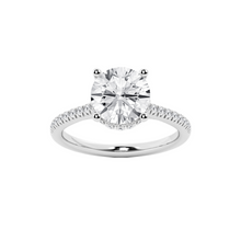 Womens | Solitaire Engagement Ring | 14K White Gold | 3.50 CTW Round Cut Lab Grown Diamond | F-VS