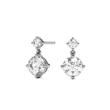 Womens | Dangle Drop Earrings | 14K White Gold | 2.25 CTW Round Cut Lab Grown Diamond | J-K-I1-I2