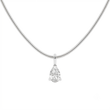 Womens | Solitaire Pendant Necklace | 14K White Gold | 2 CTW Pear Cut Lab Grown Diamond | G-SI1