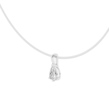 Womens | Solitaire Pendant Necklace | 14K White Gold | 2 CTW Pear Cut Lab Grown Diamond | G-SI1