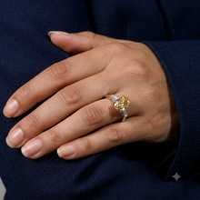 Womens | 3 Stone Engagement Ring - I | 14K Two Tone Gold | 4 CTW Oval Cut Lab Grown Diamond | Yellow-VS1