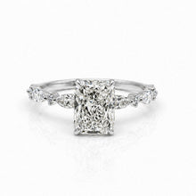 Womens | Halo Engagement Ring | 14K White Gold | 2.75 CTW Radiant Cut Lab Grown Diamond | G-SI
