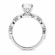 Womens | Halo Engagement Ring | 14K White Gold | 2.75 CTW Radiant Cut Lab Grown Diamond | G-SI