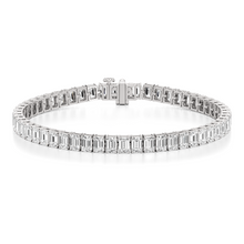 Womens | Tennis Bracelet | 14K White Gold | 15.15 CTW Emerald Cut Lab Grown Diamond | G-VS