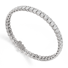 Womens | Tennis Bracelet - I | 14K White Gold | 15 CTW Oval Cut Lab Grown Diamond | G-VS