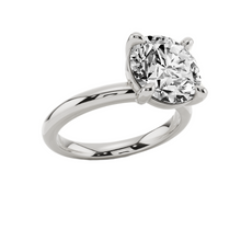 Womens | Solitaire Engagement Ring | 14K White Gold | 3 CTW Round Cut Lab Grown Diamond | G-SI | 6-inches