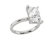 Womens | Solitaire Engagement Ring | 14K White Gold | 3 CTW Radiant Cut Lab Grown Diamond | G-SI