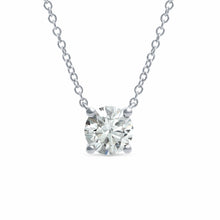 Womens | Solitaire Pendant Necklace | 14K White Gold | 1 CTW Round Cut Lab Grown Diamond | G-SI