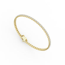 Womens | Tennis Bracelet | 14K Yellow Gold | 3 CTW Round Cut Lab Grown Diamond | F-VS