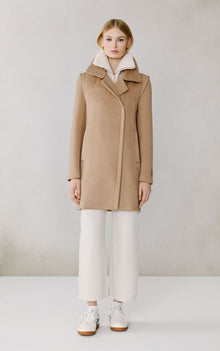 Kiana Moto Coat In Wool | Teak