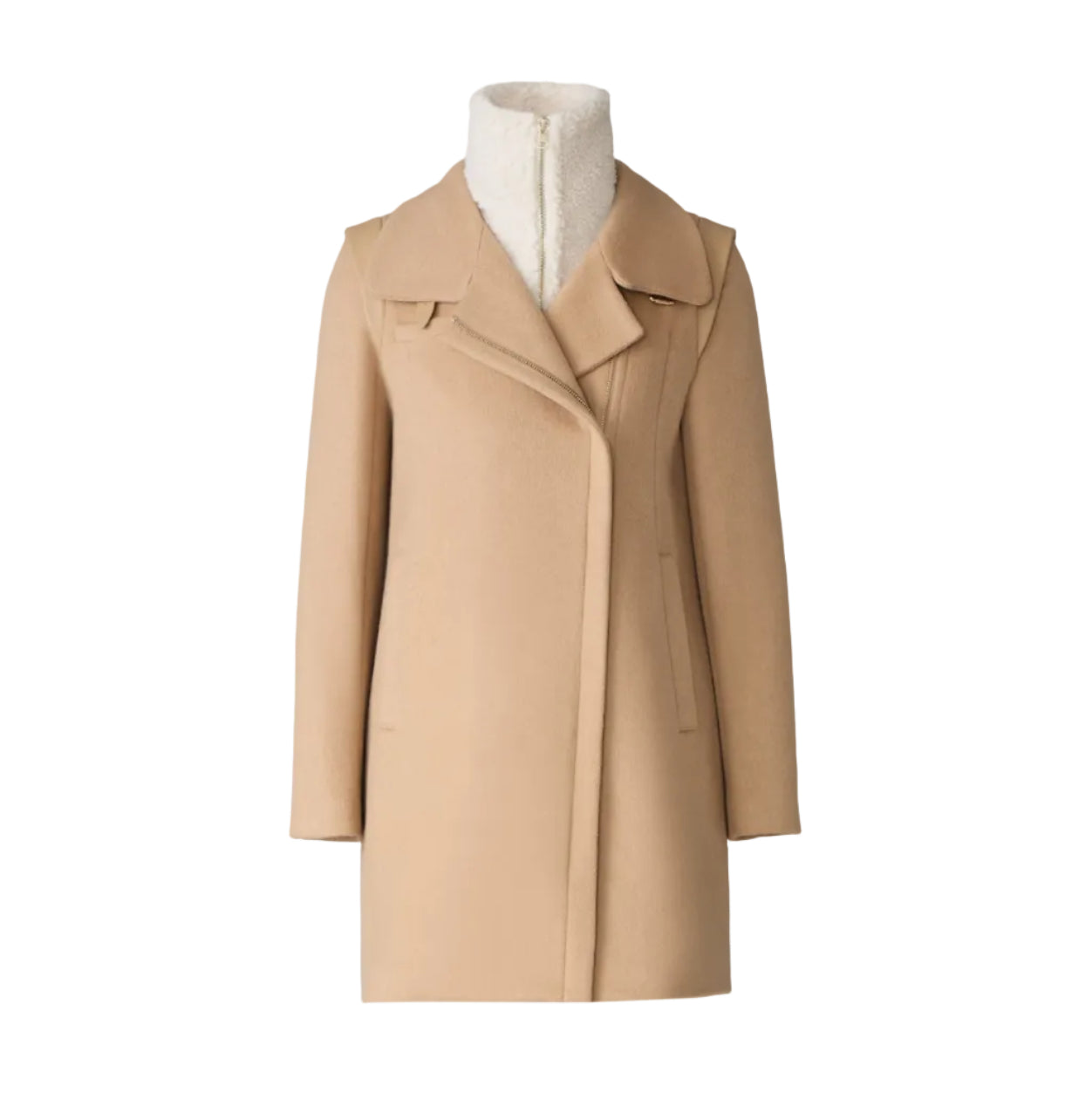 Kiana Moto Coat In Wool | Teak