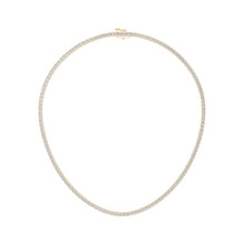 Womens | Tennis Necklace | 14K Yellow Gold | 10 CTW Round Cut Lab Grown Diamond | G-SI