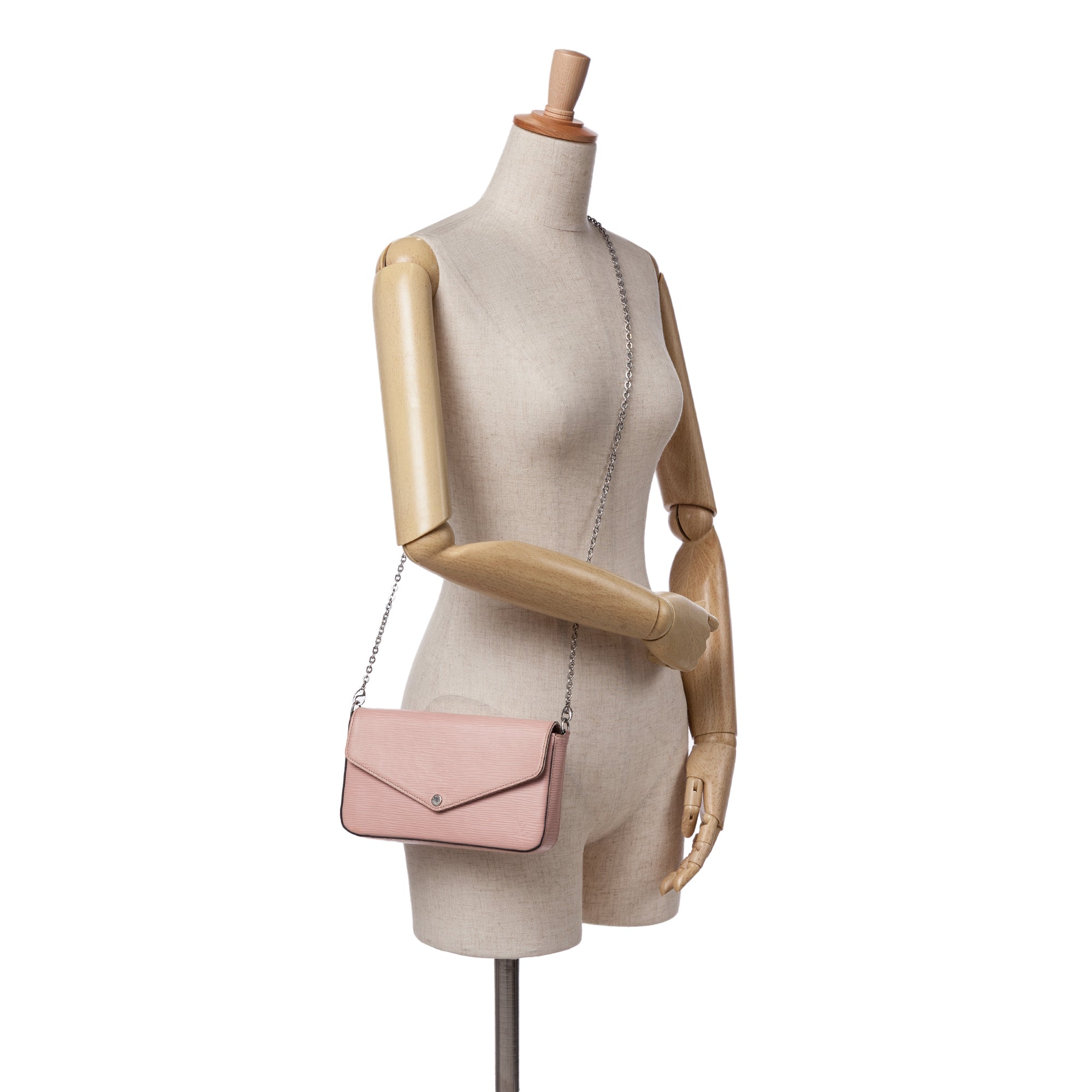 Louis Vuitton | Pre-Owned Epi Pochette Felicie with Silver Button | Pink