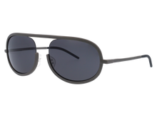 Mens | Loo-K Oval Sunglasses | Grey Lens | Titanium