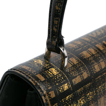 Prada | Pre-Owned Tartan Saffiano Trimmed Tessuto Satchel | Black