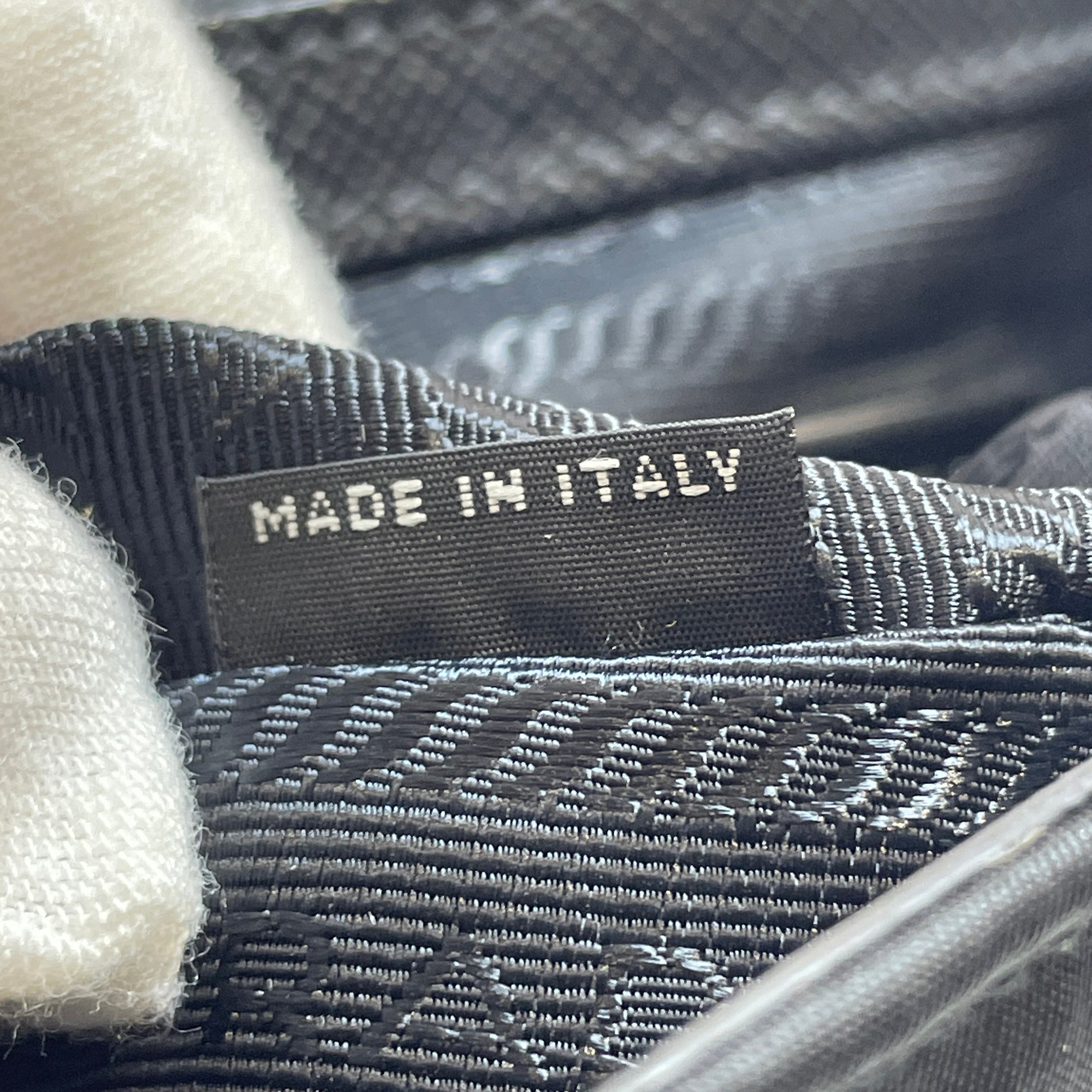 Prada | Pre-Owned Tartan Saffiano Trimmed Tessuto Satchel | Black